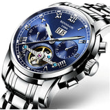 BINSSAW men automatic mechanical watches Chinese luxury brand fashion the tourbillon stainless steel waterproof  sports watch