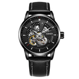 OUBAOER Original Men Watch Top Brand Luxury Automatic Mechanical Watch Leather Military Watches Clock Men Relojes Masculino