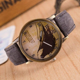 500pcs women men watches Retro Clock Wolf WristWatch Cowboy Leather Band Analog Quartz Watch luxury clock