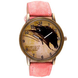 500pcs women men watches Retro Clock Wolf WristWatch Cowboy Leather Band Analog Quartz Watch luxury clock