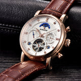 BINSSAW Mens Automatic Mechanical Watch Top Luxury Brand Fashion Tourbillon Genuine Leather Man Sports Watches relogio masculino