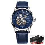 OUBAOER Original Men Watch Top Brand Luxury Automatic Mechanical Watch Leather Military Watches Clock Men Relojes Masculino