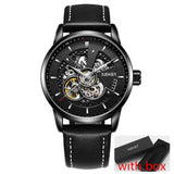 OUBAOER Original Men Watch Top Brand Luxury Automatic Mechanical Watch Leather Military Watches Clock Men Relojes Masculino