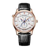 Reef Tiger Top Brand Luxury Watches Waterproof Automatic Mechanical Men Watches Brown Leather Strap Relogio Masculino