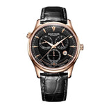Reef Tiger Top Brand Luxury Watches Waterproof Automatic Mechanical Men Watches Brown Leather Strap Relogio Masculino