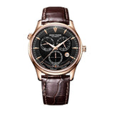 Reef Tiger Top Brand Luxury Watches Waterproof Automatic Mechanical Men Watches Brown Leather Strap Relogio Masculino