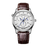 Reef Tiger Top Brand Luxury Watches Waterproof Automatic Mechanical Men Watches Brown Leather Strap Relogio Masculino