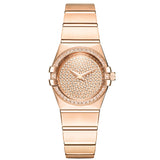 New Rose Gold Watches Woman Quartz Watch Ladies Dress Watch Steel Bracelet Waterproof Table Top Brand Luxury Relogio Feminino