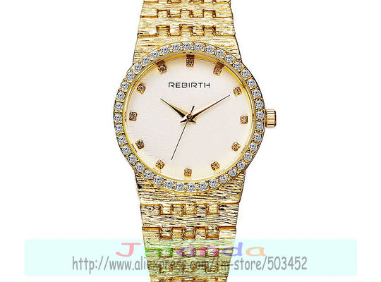 50pcs/lot RE105 luxury crystal women stainless steel watch high quality crystal quartz casual lady watch wholesale wristwatches