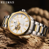Men Luxury Classic Watch Automatic Mechanical Watches Mens Business Golden Watch RUIMAS Top Brand Male Clocks Relogio Masculino